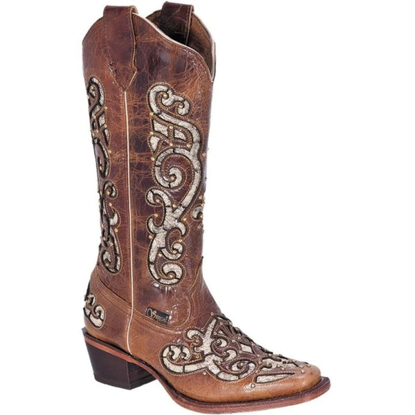 Joe Boots - Botas de Cuero Horma Rodeo para Mujer Color Miel JB-SG500HON