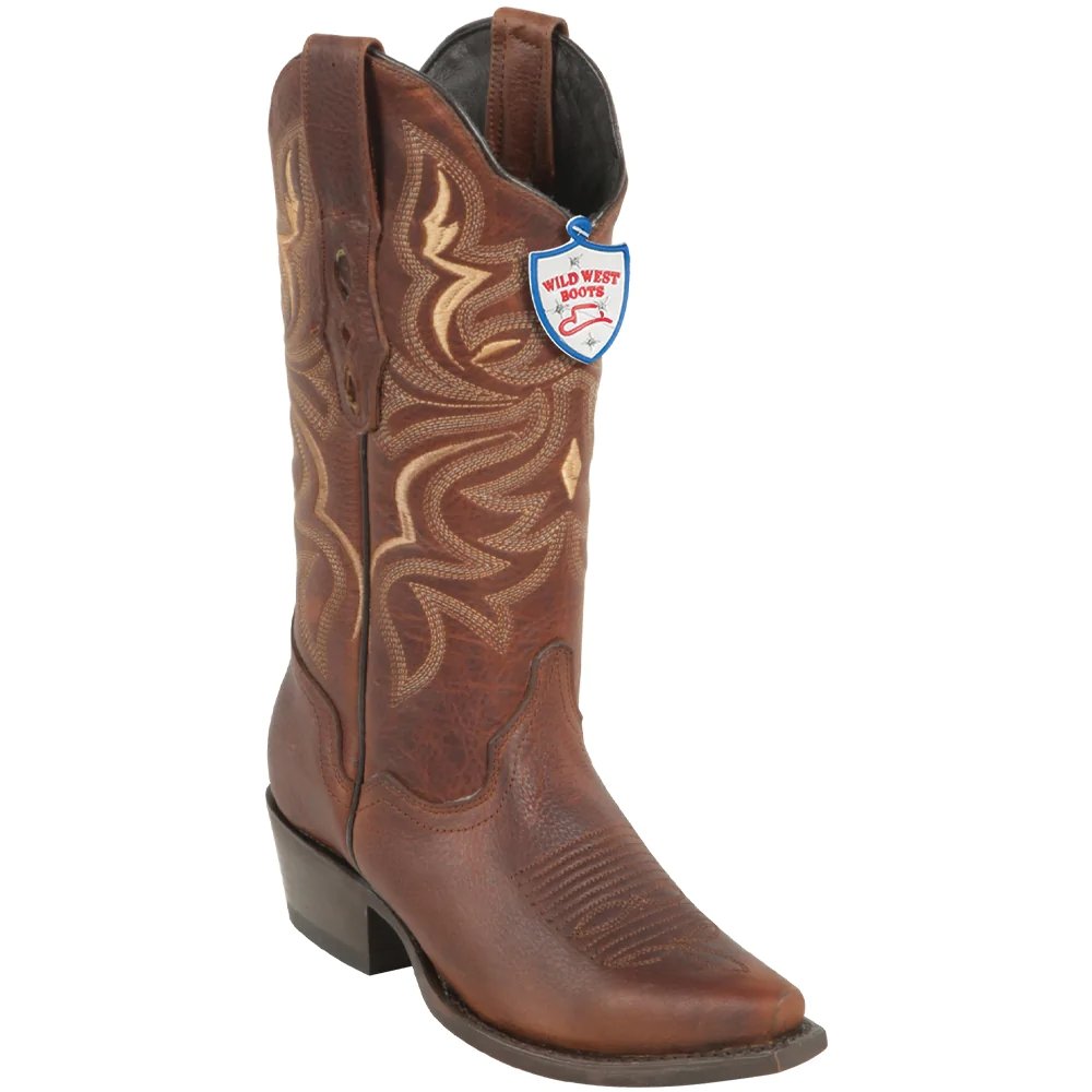 Botas de Cuero Original en Horma Punta Recortada para Dama WW-2349940