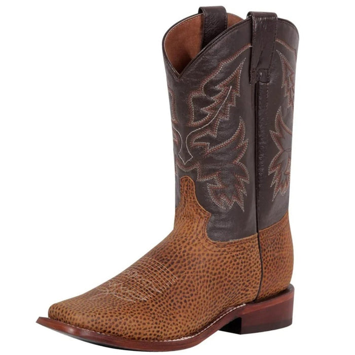 Botas de Cuero Original Horma Rodeo Cuadrada Color Chocolate GEN