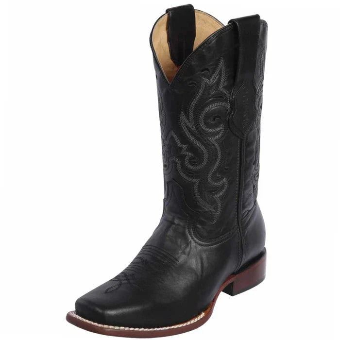 Botas de Cuero Original Horma Rodeo Cuadrada Negro – ParaHombreUSA