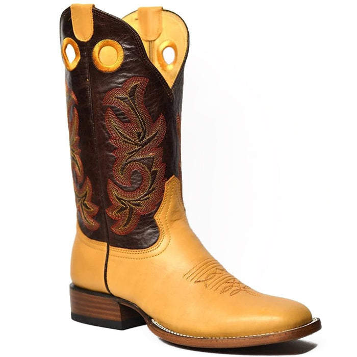 Botas de Cuero Original Redhawk Horma Cuadrada Color Mantequilla