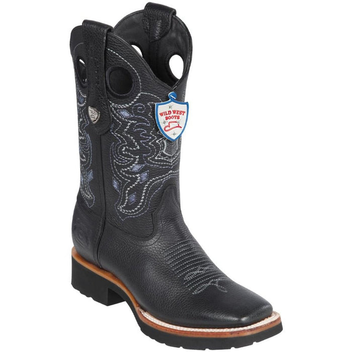 Botas de Cuero Rage Horma Cuadrada Ancha Suela de Hule WW