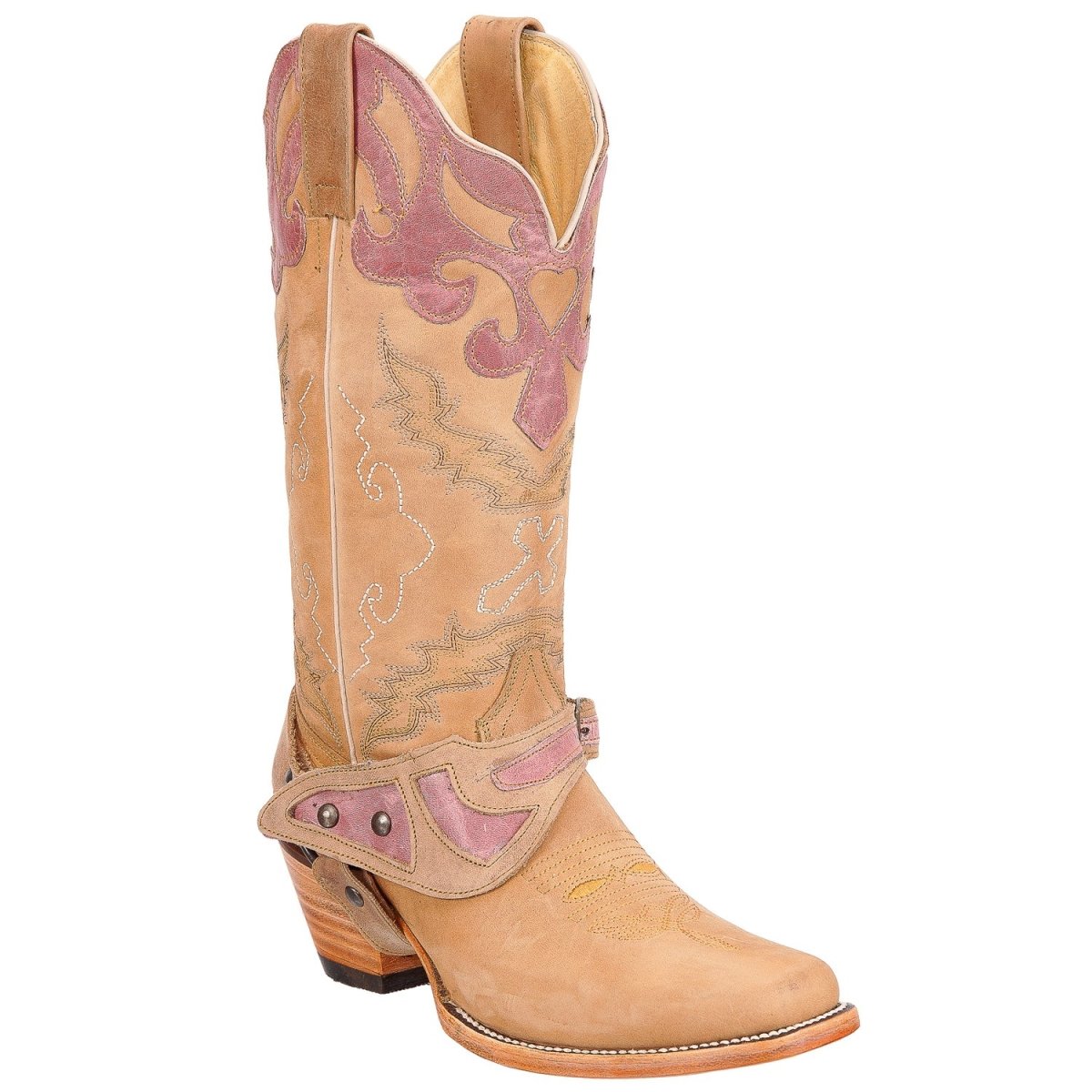 Botas de Cuero Vaqueras Punta Cuadrada ROD-5581-Tabaco