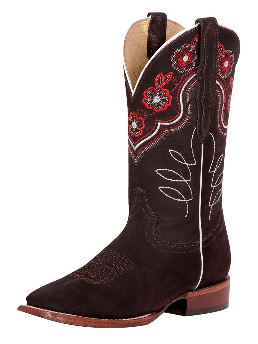 Botas de Gamuza Original para Mujer en Horma Rodeo Cafe GEN-42978