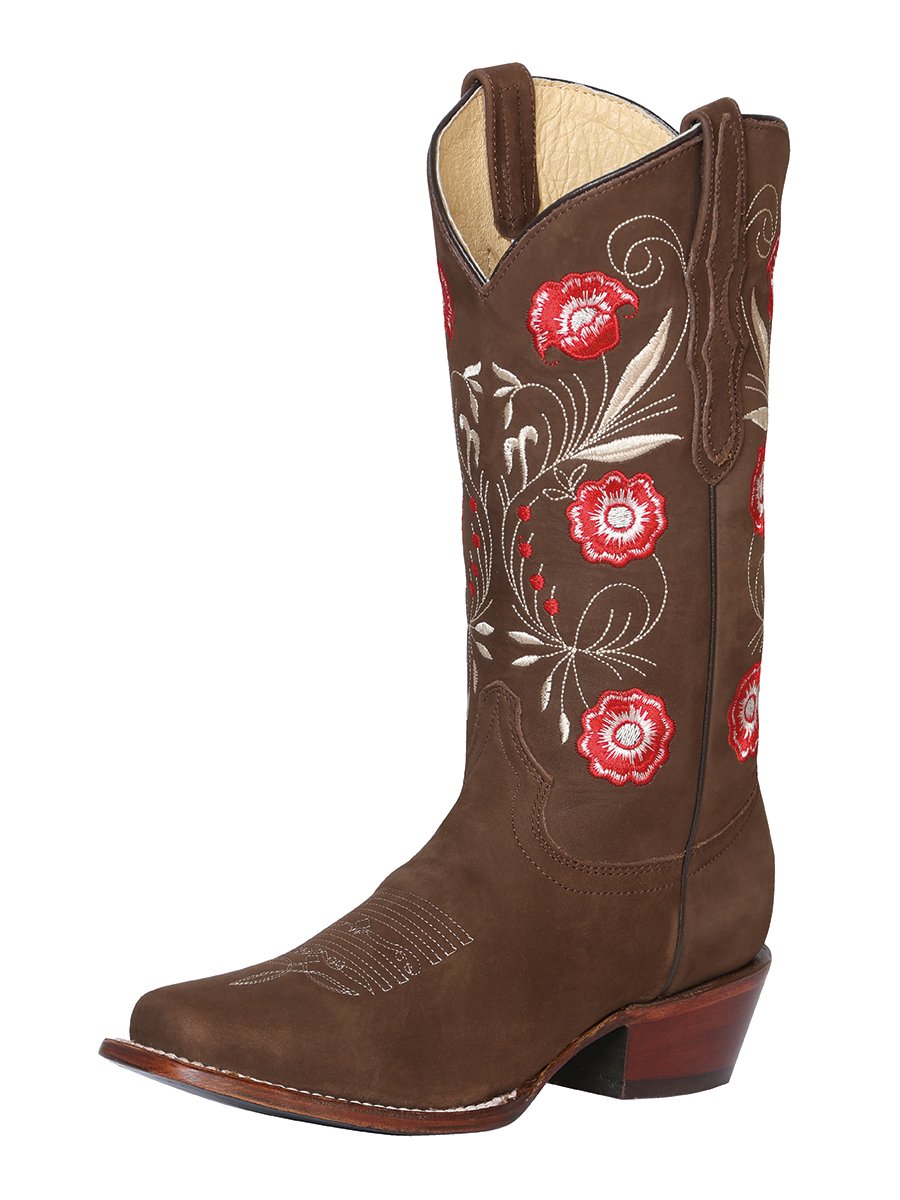 Botas de Gamuza Original para Mujer en Horma Rodeo Camel