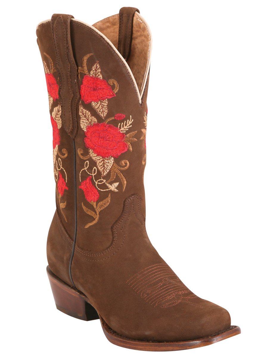 Botas de Gamuza Original para Mujer Horma Rodeo Color Canela