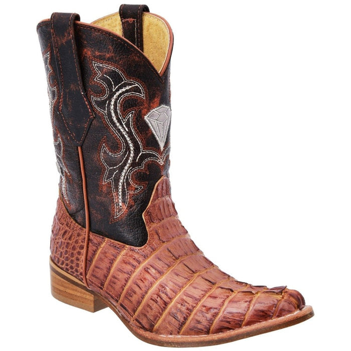 Botas de Imitacion Cocodrilo Horma 3X Aladino para Niño Color Cognac WD