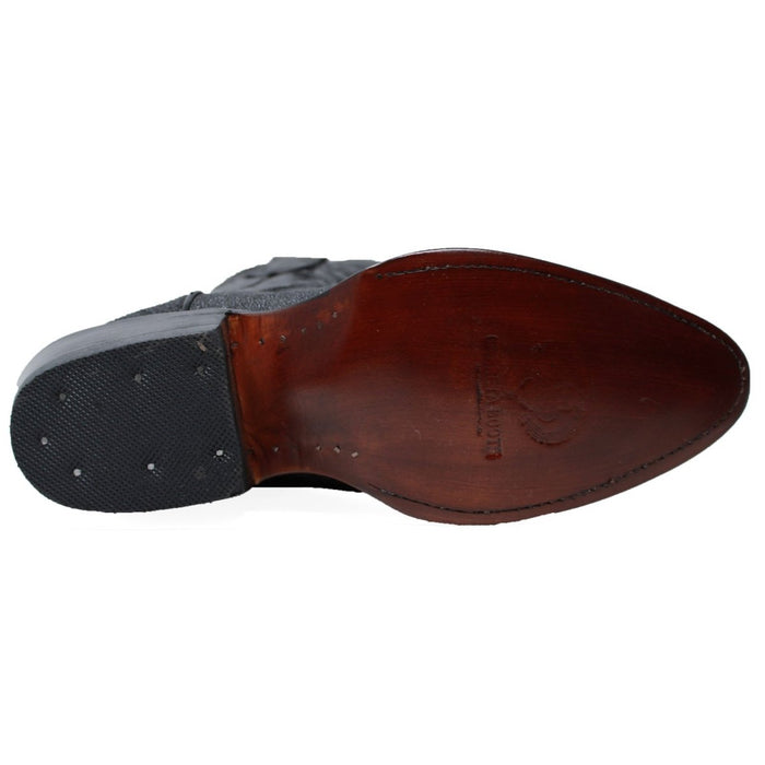 Botas de Mantarraya Perla Completa Grabada Horma Puntal Color Negro