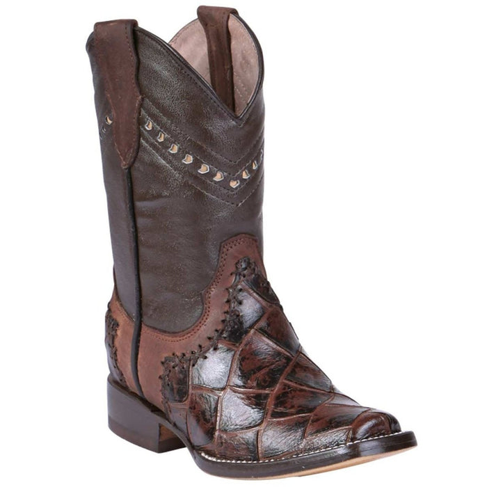 Botas de Pescado Imitación Horma Rodeo para Niño Color Cafe GEN