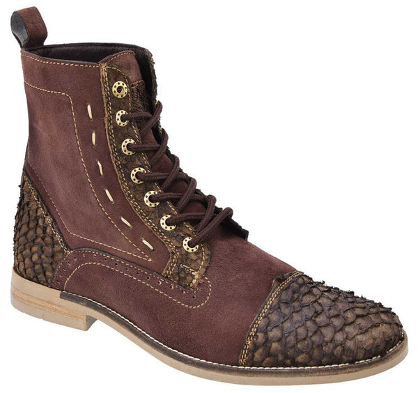 Fish Skin Ankle Boots - Botas de Pescado Pirarucu Original en Horma Urbana Militar