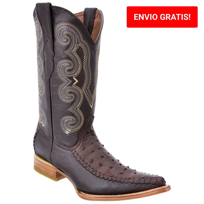 Botas de Piel con acabado tipo Avestruz Cafe