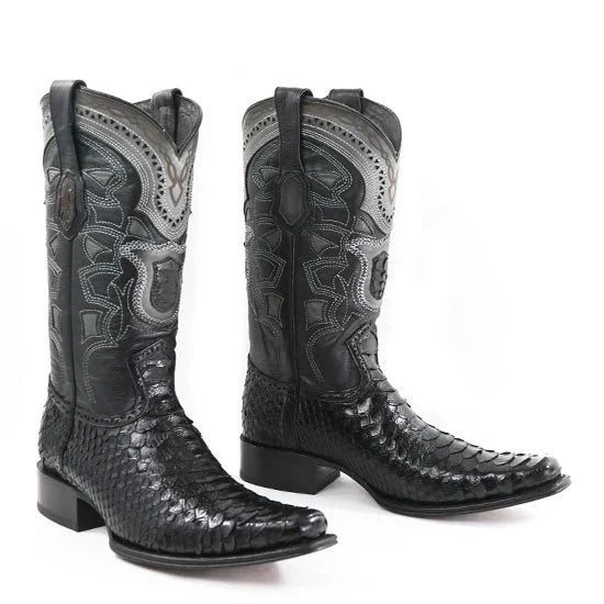 Botas de Piton Original Horma Europea Cuadrada Color Negro LAB