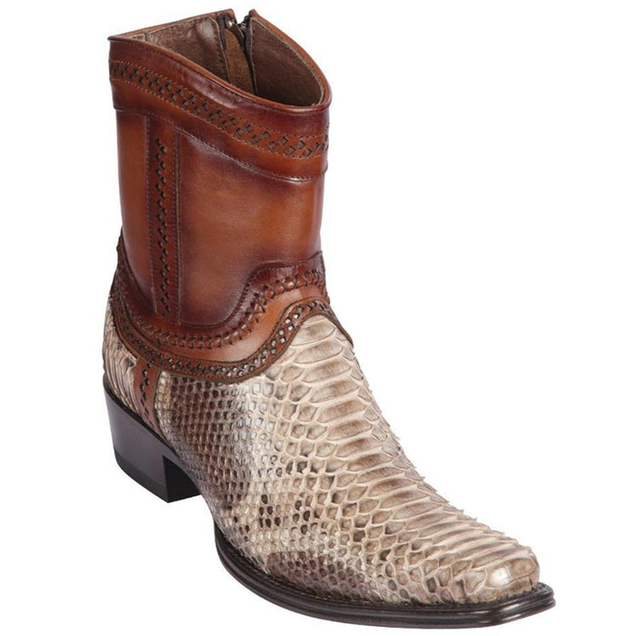 Botas de Pitón Original Punta Europea Cuadrada Café Rustico