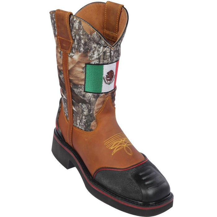 Botas de Trabajo Bandera de México con Casco de Acero