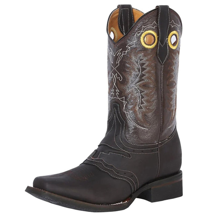 Botas Vaqueras de Cuero Crazy Horma Rodeo Color Chocolate