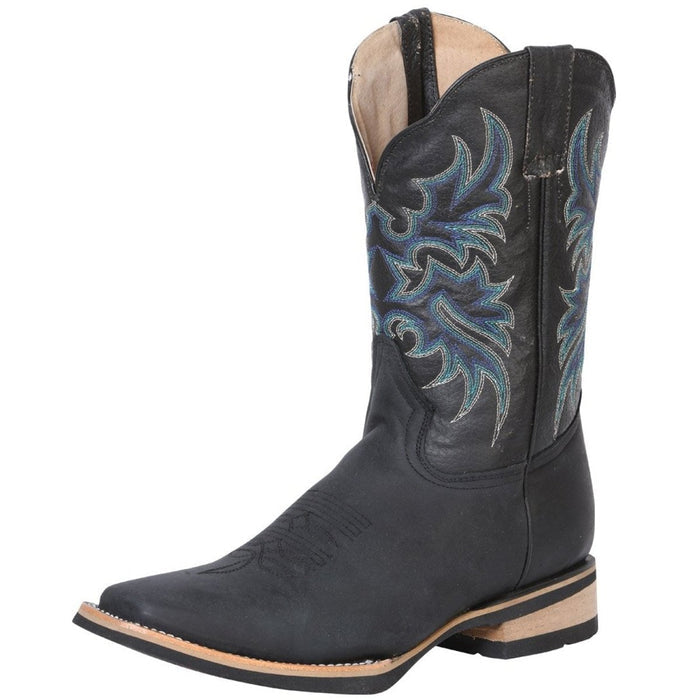 Botas Vaqueras de Cuero Crazy Horma Rodeo Color Negro GEN