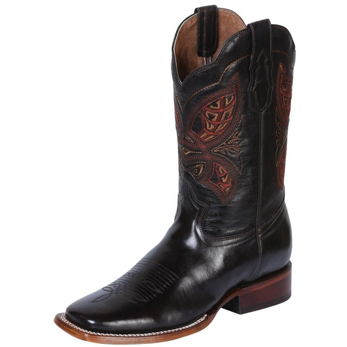 Botas Vaqueras de Cuero Crazy Original Horma Rodeo Color Cafe y Negro