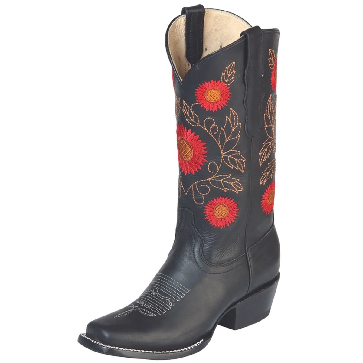 Botas de Cuero Crazy para Mujer en Horma Rodeo Negro GEN-51163