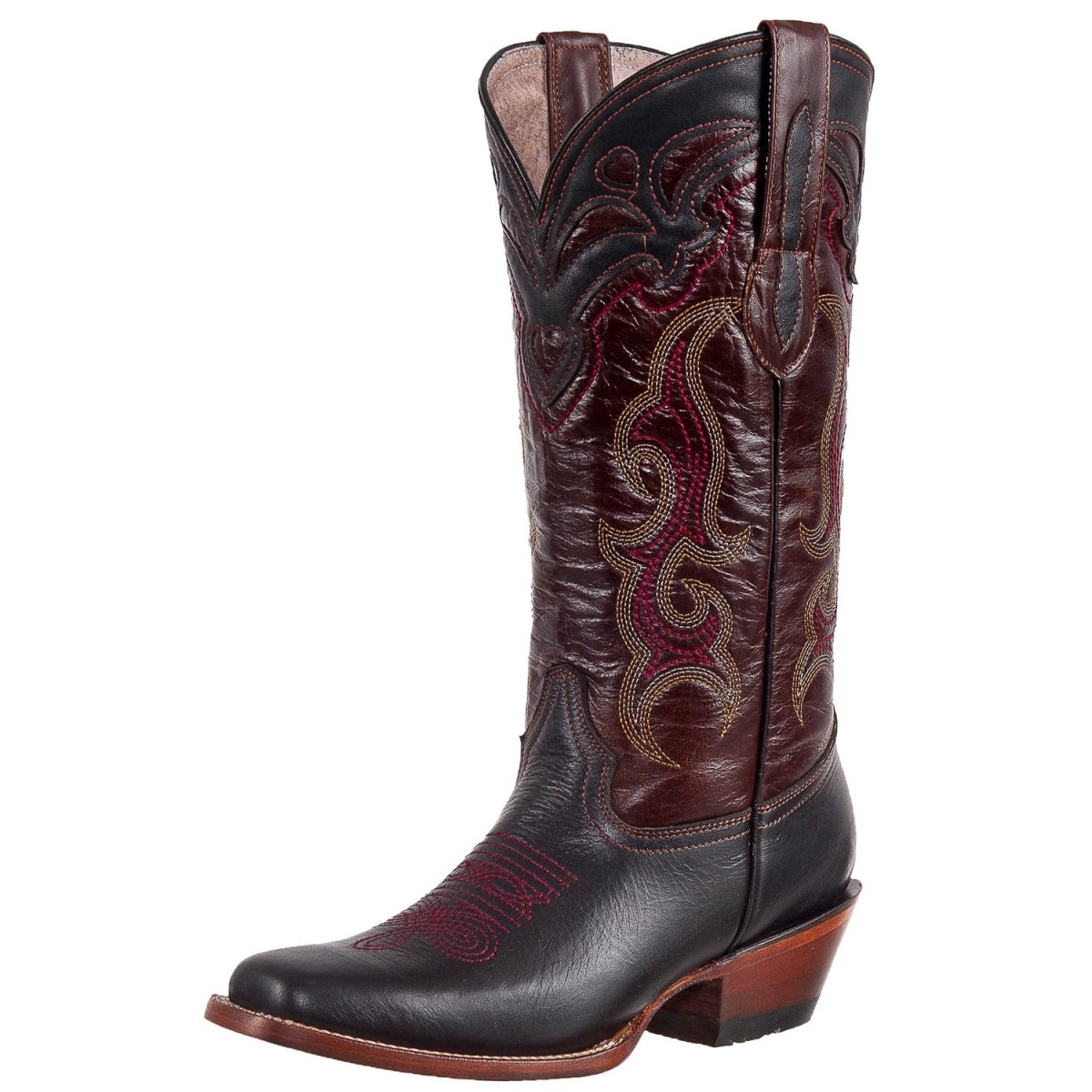 Botas Vaqueras de Cuero para Dama  ROD-030s2-Negro