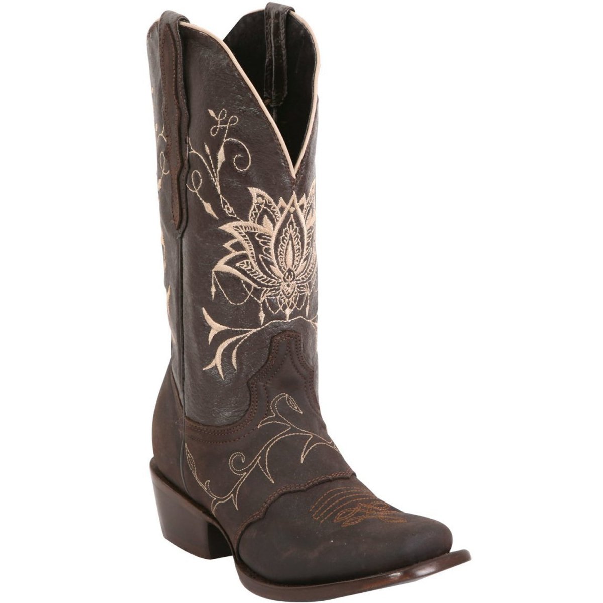 Botas de Cuero para Mujer con Diseño Bordado Horma Rodeo GEN-42030