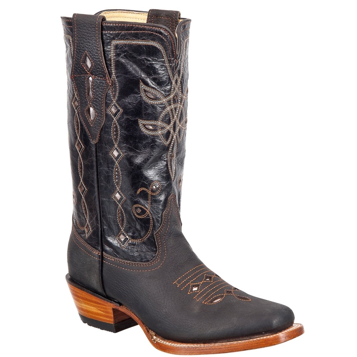 Botas Vaqueras de Cuero Rodeo para Dama ROD-D05-Negro