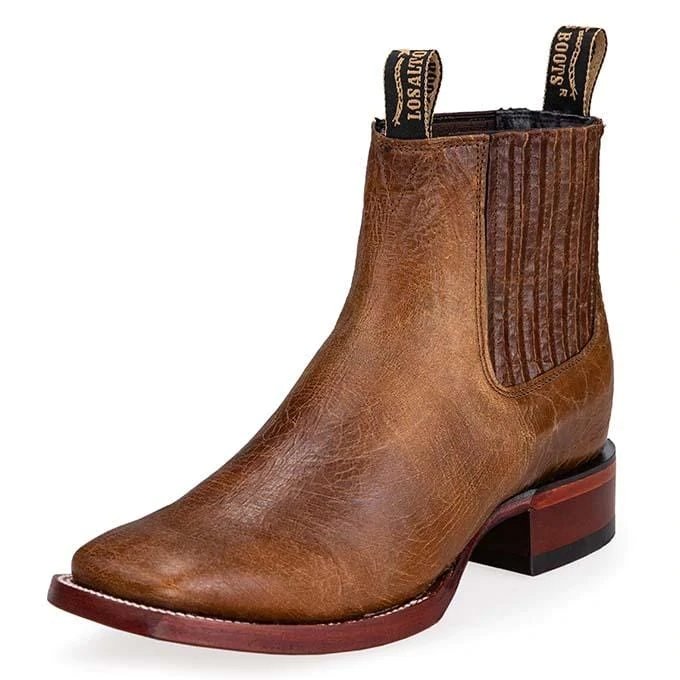 Botín Charro de Cuero Volcán Punta Cuadrada LAB