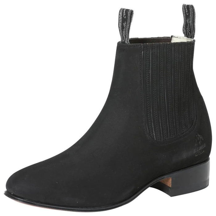 Botines Charros de Gamuza El Canelo Color Negro CAN