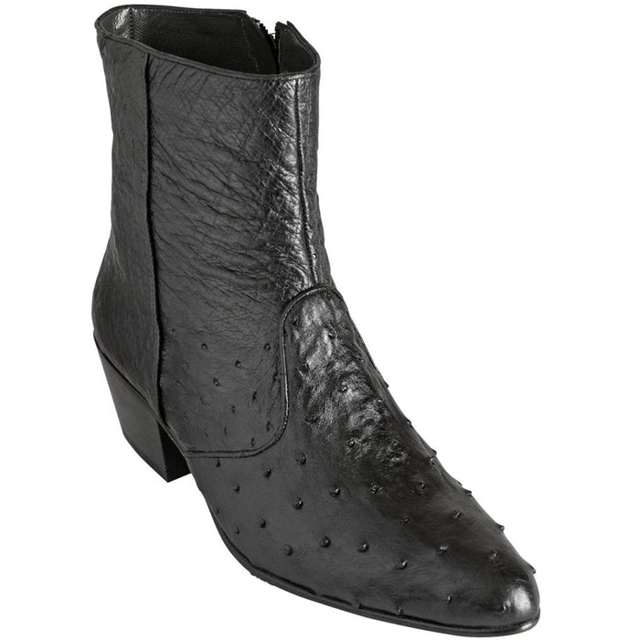 Botines Charros de Avestruz Completa Original Color Negro