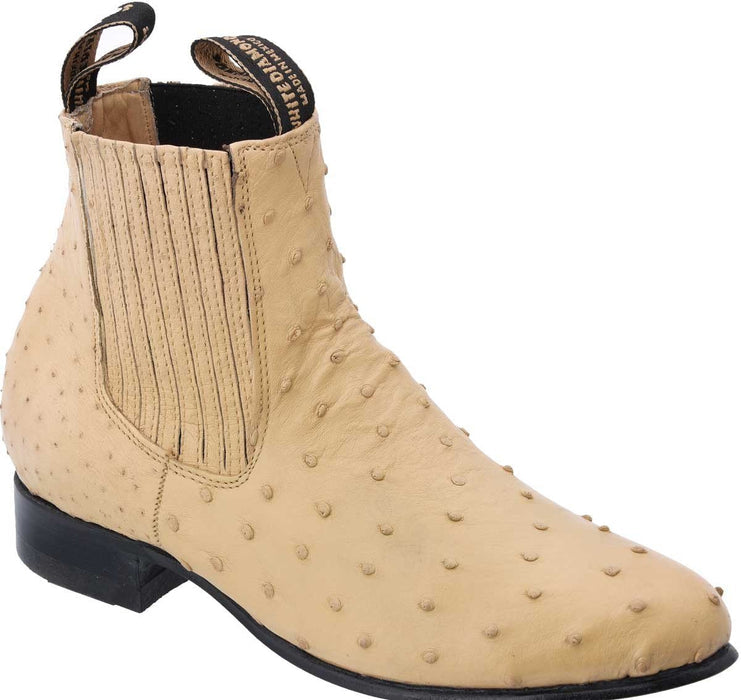 Botines Charros de Avestruz Original Color Arena