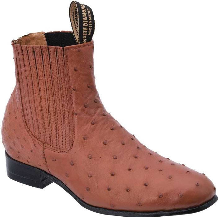 Botines Charros de Avestruz Original Color Coñac