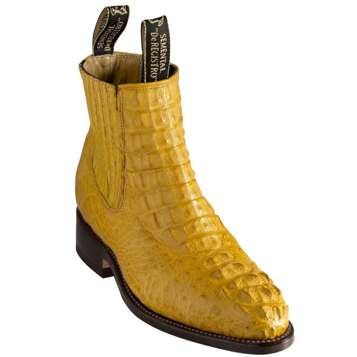 Botines Charros de Cocodrilo Caiman Original Color Mantequilla