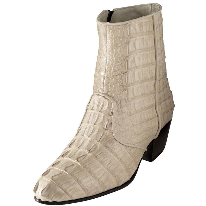Botines Charros de Cola de Cocodrilo Original Color Hueso