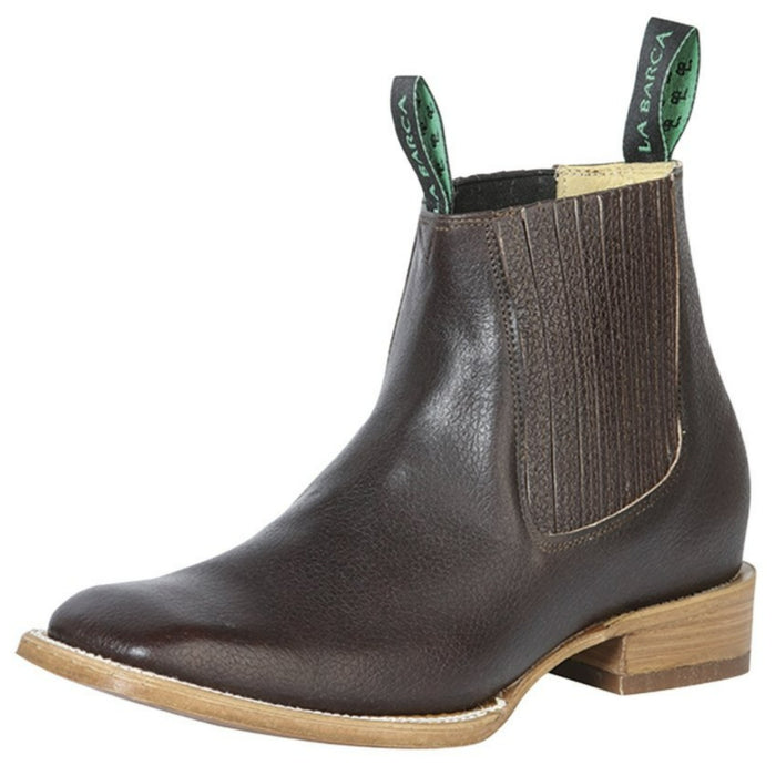 Botines Charros de Cuero Punta Cuadrada La Barca Color Cafe GEN