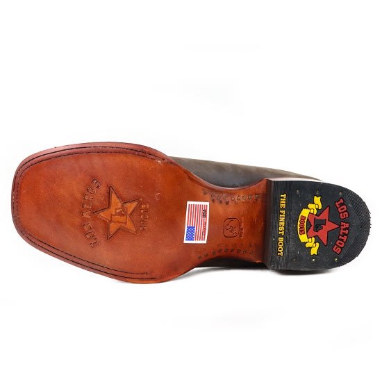 Botines Charros de Gamuza Punta Cuadrada Color Cafe