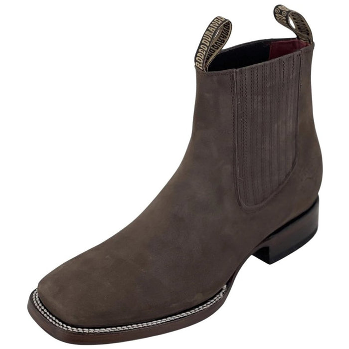 Botines Charros de Gamuza Punta Cuadrada Color Café RD-BNCAF