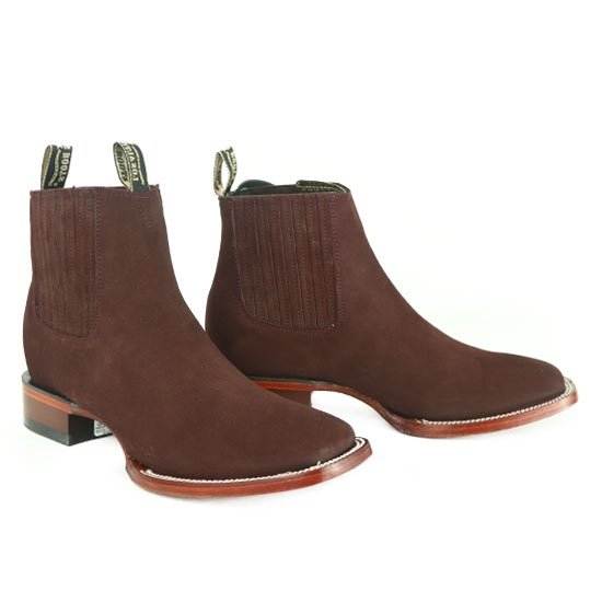 Botines Charros de Gamuza Punta Cuadrada Los Altos Boots Color
