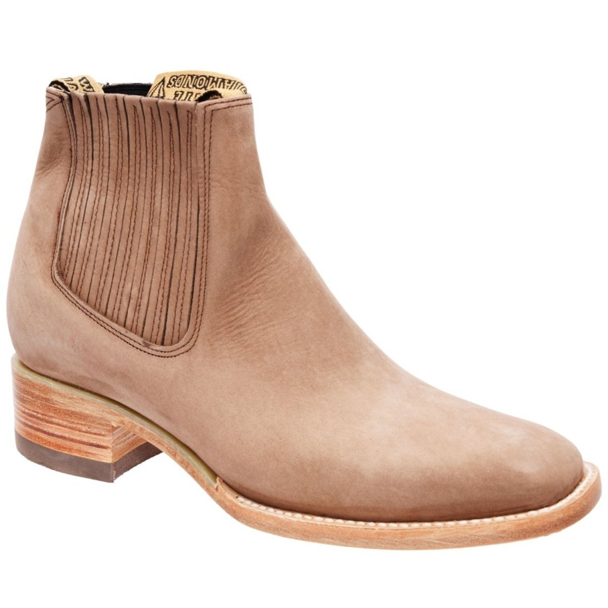 Botines Charros de Gamuza Punta Cuadrada para Joven Color Nogal