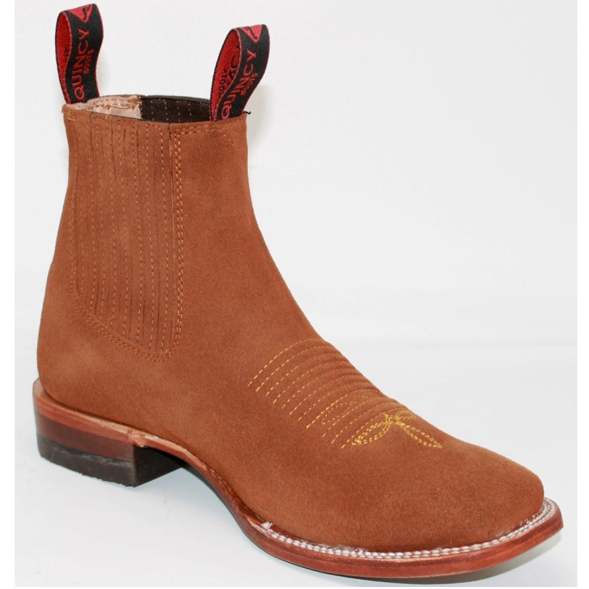 Botines Charros de Gamuza Punta Cuadrada para Mujer Quincy Q82BJ6350