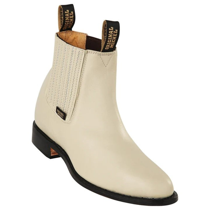 Botines Charros de Piel de Venado Original Color Hueso