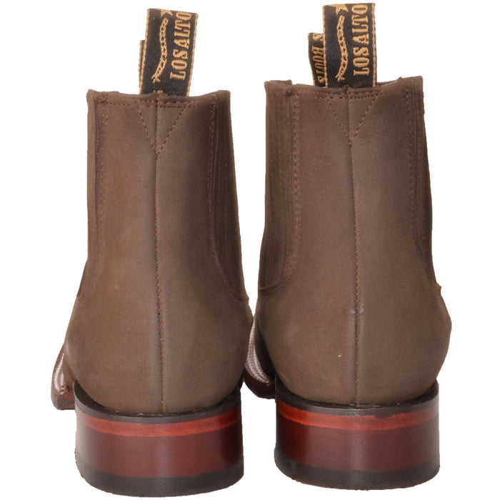 Botines Charros de Gamuza Punta Cuadrada Los Altos Boots