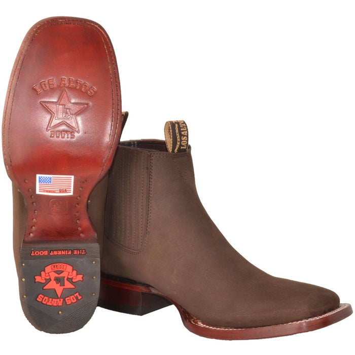 Botines Charros de Gamuza Punta Cuadrada Los Altos Boots LAB