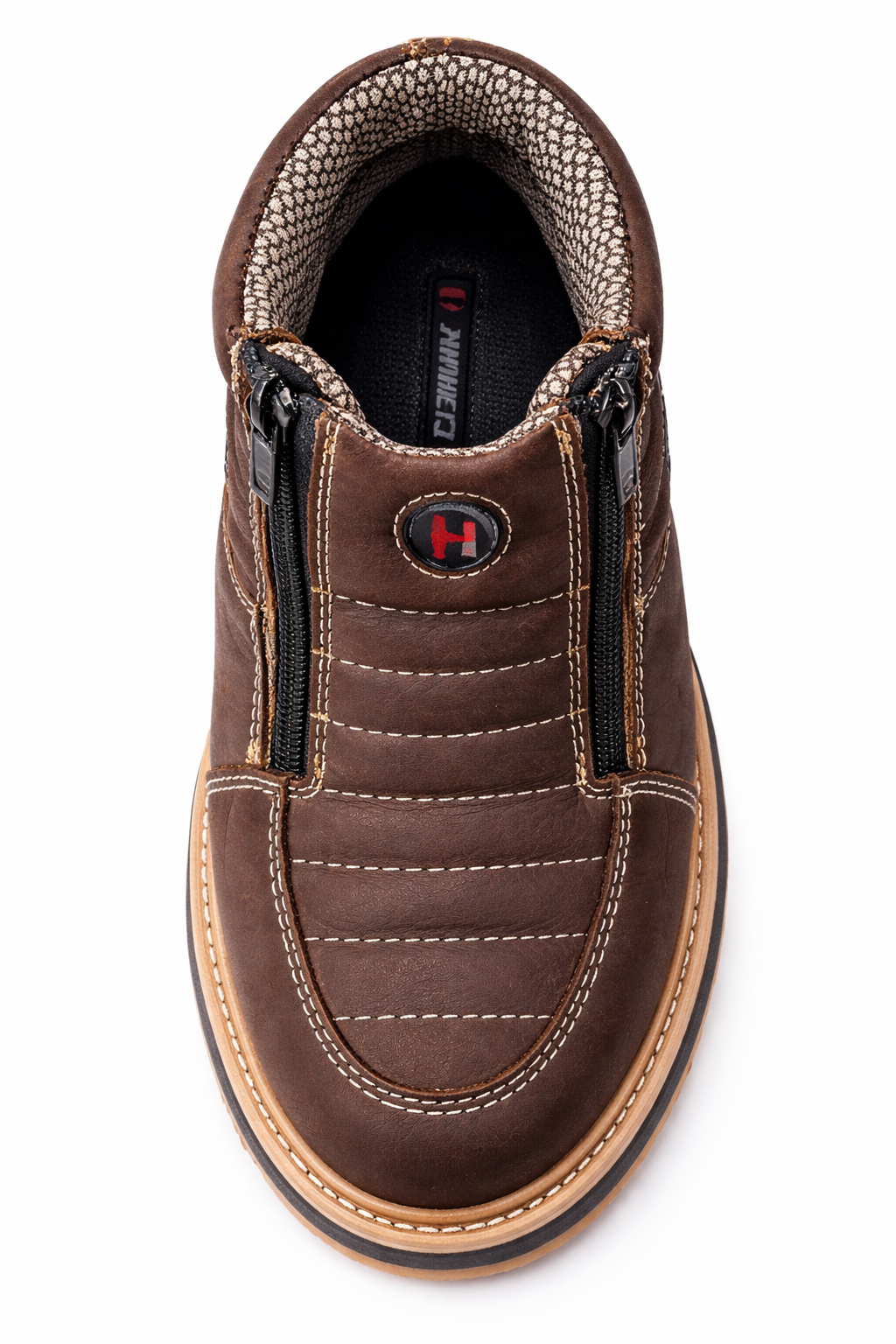 Botines de Trabajo Hammer Doble Zipper Suela Doble Densidad Color Cafe