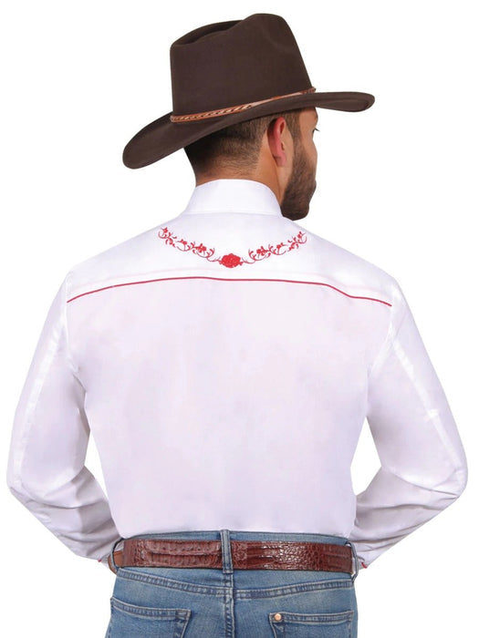 Camisa Charra Bordada El Senor de los Cielos Blanco GEN