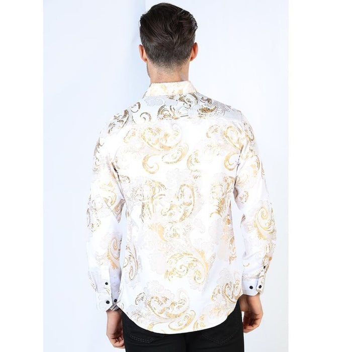 Camisa de Moda El Senor de los Cielos Color Oro y Blanco GEN