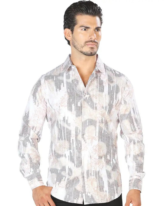 Camisa de Moda Estampada Lamasini Jeans Color Blanco LAM
