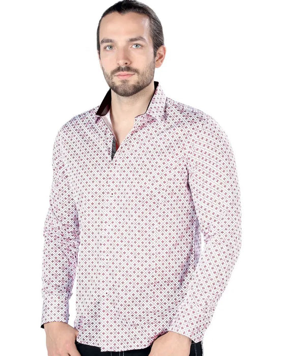 Camisa de Moda Estampada Lamasini Jeans Color Blanco LAM
