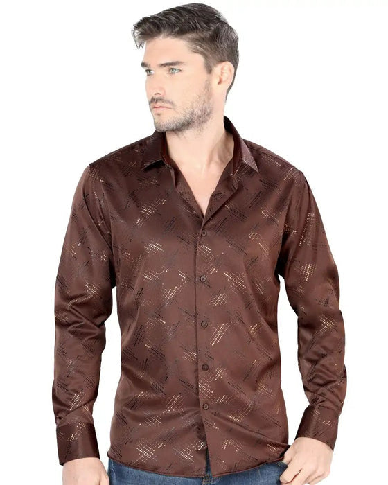 Camisa de Moda Estampada Lamasini Jeans Color Cafe LAM