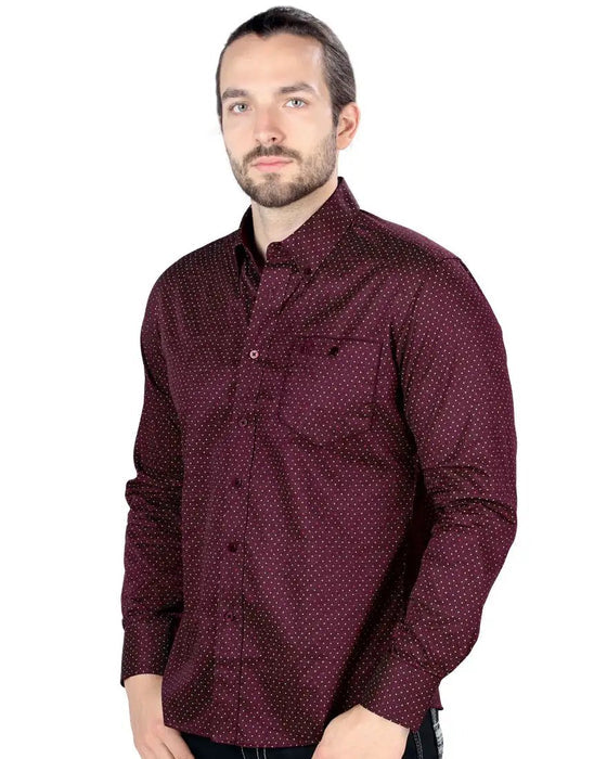Camisa de Moda Estampada Lamasini Jeans Color Vino LAM