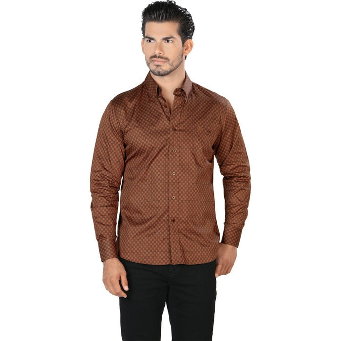 Camisa de Moda Lamasini Jeans Color Camel a Cuadros LAM