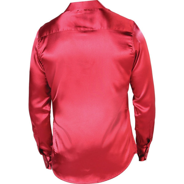 Camisa de Moda Montero Jeans Color Vino Liso Brillante MON